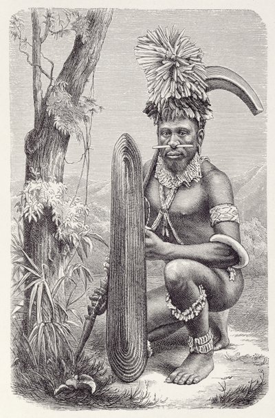 所罗门群岛的战士，来自人类历史，第1卷，由Friedrich Ratzel教授，1896年 作者 英语学校